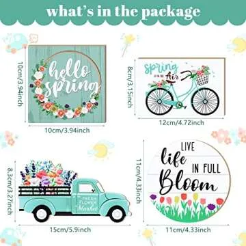 Easter Tiered Tray Decor 4 Pcs Set for Spring Home Decor