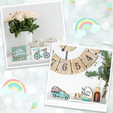 Easter Tiered Tray Decor 4 Pcs Set for Spring Home Decor