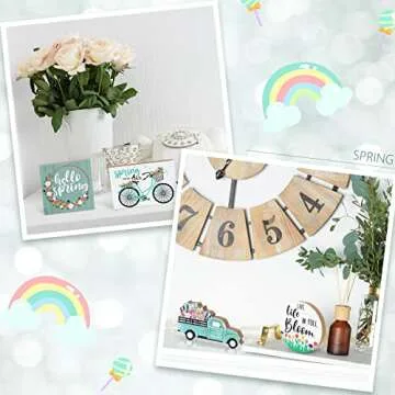 Easter Tiered Tray Decor 4 Pcs Set for Spring Home Decor