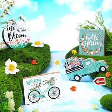 Easter Tiered Tray Decor 4 Pcs Set for Spring Home Decor