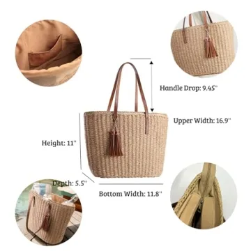 YXILEE Straw Bags for Women - Stylish Summer Tote
