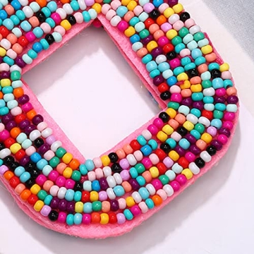 Boderier Beaded Drop Earrings for Colorful Style