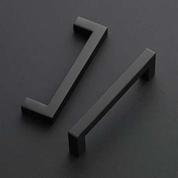Ravinte 30 Pack 4-1/2 Inch Kitchen Square Cabinet Handles Matte Black Cabinet Pulls Black Drawer Pul...