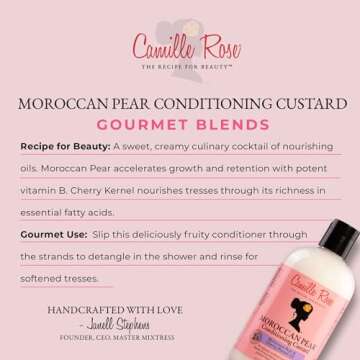 Camille Rose Moroccan Pear Hair Conditioner, to Nourish Soften Restore and Moisturize, for All Hair Types, 12 oz