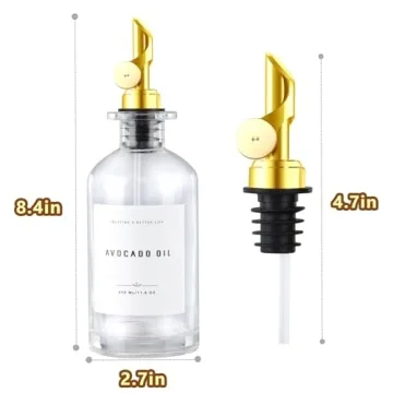 GIXSEGIE Olive Oil Dispenser Set with Elegant Bamboo Tray