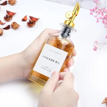 GIXSEGIE Olive Oil Dispenser Set with Elegant Bamboo Tray