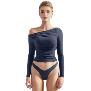 SUUKSESS Women's Off Shoulder Soft Crop Top