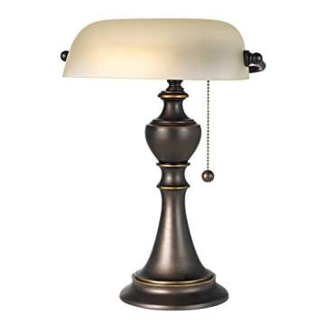 Regency Hill Haddington Traditional Piano Banker Table Lamp 16" High Antique Bronze Dark Brown Metal...