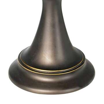 Regency Hill Haddington Traditional Piano Banker Table Lamp 16" High Antique Bronze Dark Brown Metal Alabaster Glass Shade Decor for Bedroom House Bedside Nightstand Home Office Reading