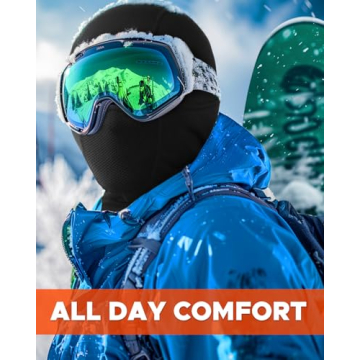 Balaclava Face Ski Mask with Movable Deisgn for Men Women-Fleece Winter Face Covering for Cold Weather Skiing Outdoor Work ArmyGreen