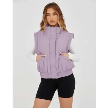 UANEO Women's Cropped Puffer Vest - Stylish & Lightweight