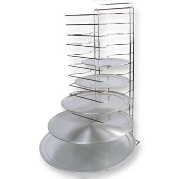 Winco APZT-1015 15-Slot Aluminum Pizza Pan Rack