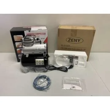 ZENY Professional Airbrush Compressor with Tank, Multipurpose Airbrushing Paint System Kit for Spraying Art Tattoo Nail Painting Makeup Black