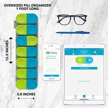 Sagely Smart XL Weekly Pill Organizer with Reminder App