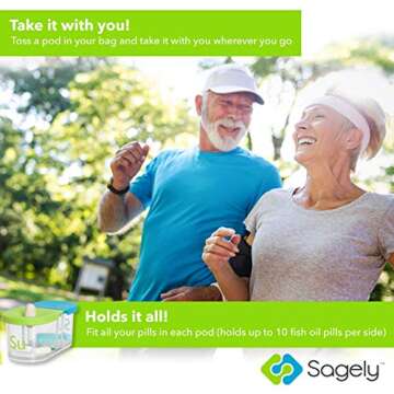 Sagely Smart XL Weekly Pill Organizer with Reminder App