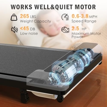 JURITS Walking Pad for Home Office Use, 2 in 1 Treadmill