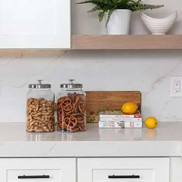 Stylish Airtight 1-Gallon Glass Canisters Set for Kitchen