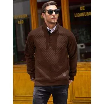 Comdecevis Men's Quilted Pullover - Stylish & Comfortable Sweatshirt