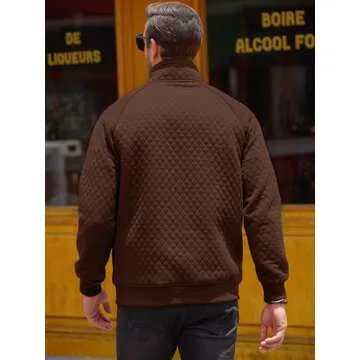 Comdecevis Men's Quilted Pullover - Stylish & Comfortable Sweatshirt