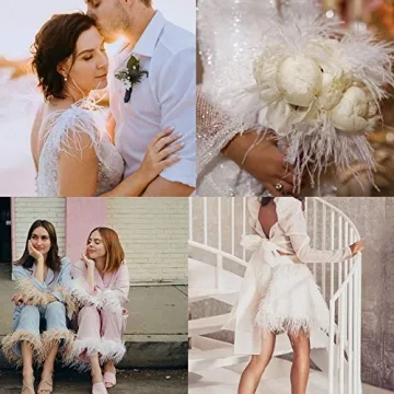 Natural Ostrich Feather Trim for Craft and Dress Decor 2 Yards