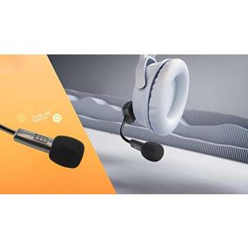 Antlion Audio ModMic Wireless Attachable Boom Microphone for Headphones - Compatible with PC, Mac, L...