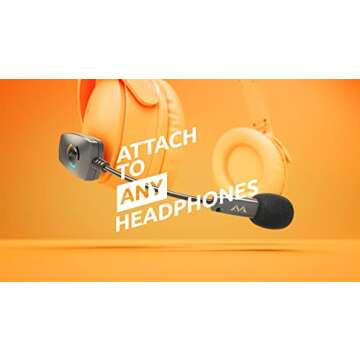Antlion Audio ModMic Wireless Attachable Boom Microphone for Headphones - Compatible with PC, Mac, Linux, PS4, Any USB A Type