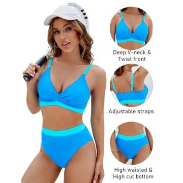 BMJL Women's High Waisted Bikini Set Stylish Swimwear