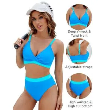 BMJL Women's High Waisted Bikini Set Stylish Swimwear