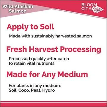 Organic Wild Fish Fertilizer and Plant Supplement, Great for Roots and Soil, Made from Sustainable Salmon, by Bloom City, Gallon (128 oz)