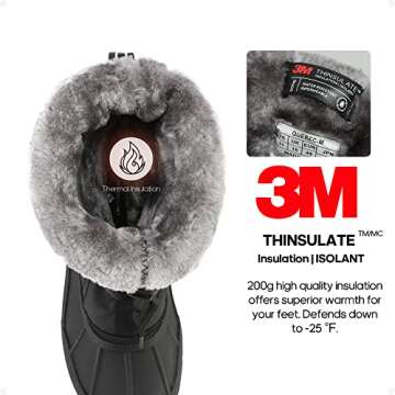 NORTIV 8 Men's Waterproof Hiking Winter Snow Boots Insulated Fur Liner Lightweight Outdoor Tall Boot...