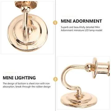 Beaupretty 2PCS Dollhouse Chandelier Miniature Dollhouse Lights 1: 12 Miniature Wall Sconce for DIY Dollhouse Landscape Garden Dining Room