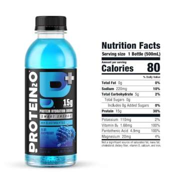 Protein2o 15g Whey Protein Infused Water Plus Energy, Variety Pack, 16.9 oz Bottle (12 Count)