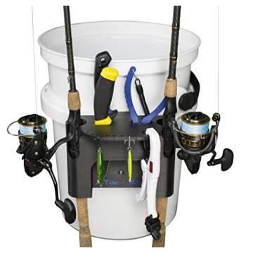 Tideline3D Fishing Rod Holder Compatible with YETI LoadOut Bucket (Black)