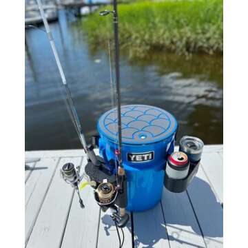 Tideline3D Fishing Rod Holder Compatible with YETI LoadOut Bucket (Black)