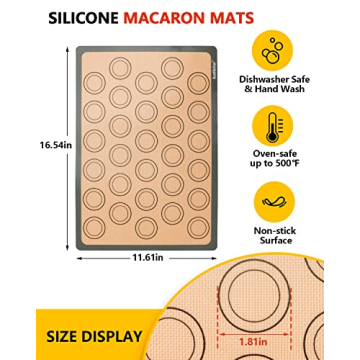 Macaron Silicone Baking Mats Set - Reusable & Nonstick