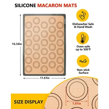 Macaron Silicone Baking Mats Set - Reusable & Nonstick