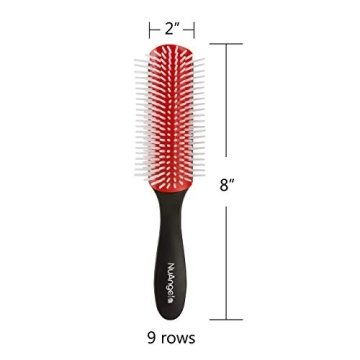 NuAngela 9 Rows Hair Brush For Easy Styling And Detangling