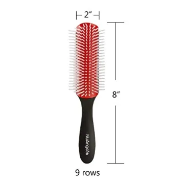 NuAngela 9 Rows Hair Brush For Easy Styling And Detangling
