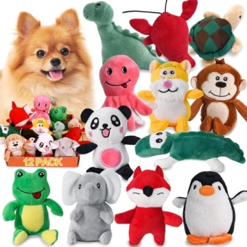 LEGEND SANDY Squeaky Dog Toys for Puppy Small Medium Dogs, Stuffed Samll Dog Toys Bulk with 12 Plush...