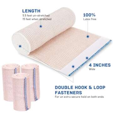 Elastic Bandage Wraps for Easy Compression & Support