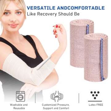 Elastic Bandage Wraps for Easy Compression & Support