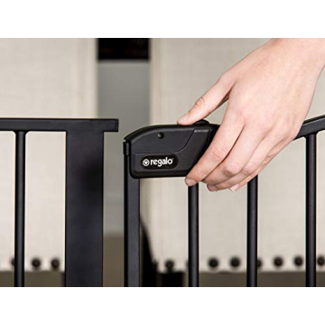 Regalo Deluxe Safety Gate 74.5" W x 28" H in Black