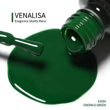 VENALISA Gel Nail Polish, 12ml Emerald Green Color Soak Off UV LED Nail Gel Polish Nail Art Starter ...