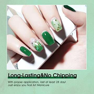 VENALISA Gel Nail Polish, 12ml Emerald Green Color Soak Off UV LED Nail Gel Polish Nail Art Starter Manicure Salon DIY at Home, 0.43 OZ