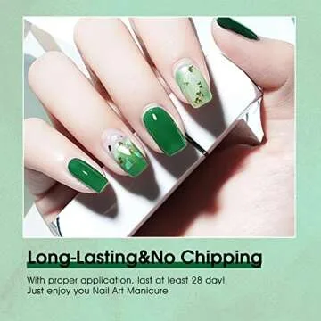 VENALISA Gel Nail Polish, 12ml Emerald Green Color Soak Off UV LED Nail Gel Polish Nail Art Starter Manicure Salon DIY at Home, 0.43 OZ