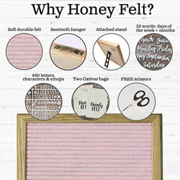 Felt Letter Board 10x10 with Attached Stand, 493 Changeable White Letters, Numbers & Emojis, Canvas ...