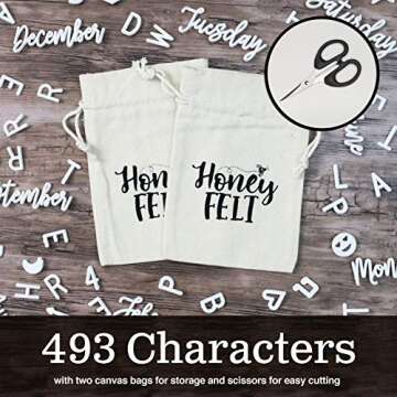 Felt Letter Board 10x10 with Attached Stand, 493 Changeable White Letters, Numbers & Emojis, Canvas Storage Bag, Wall Mount Hanger, Wood Oak Frame, Scissors | Home & Office Gifts, Letterboard (Pink)