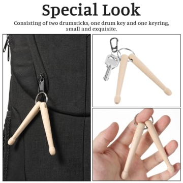 Mini Drumsticks Keychain - Adorable Wooden Drum Stick Keychain for Musicians