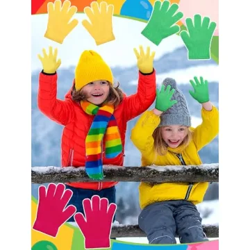 EBOOT Kids Gloves Full Fingers Knitted Mitten for Toddlers