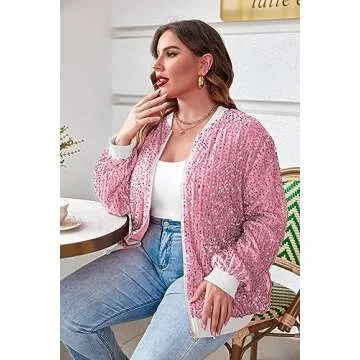 IN'VOLAND Sequin Jacket Plus Size for Any Occasion